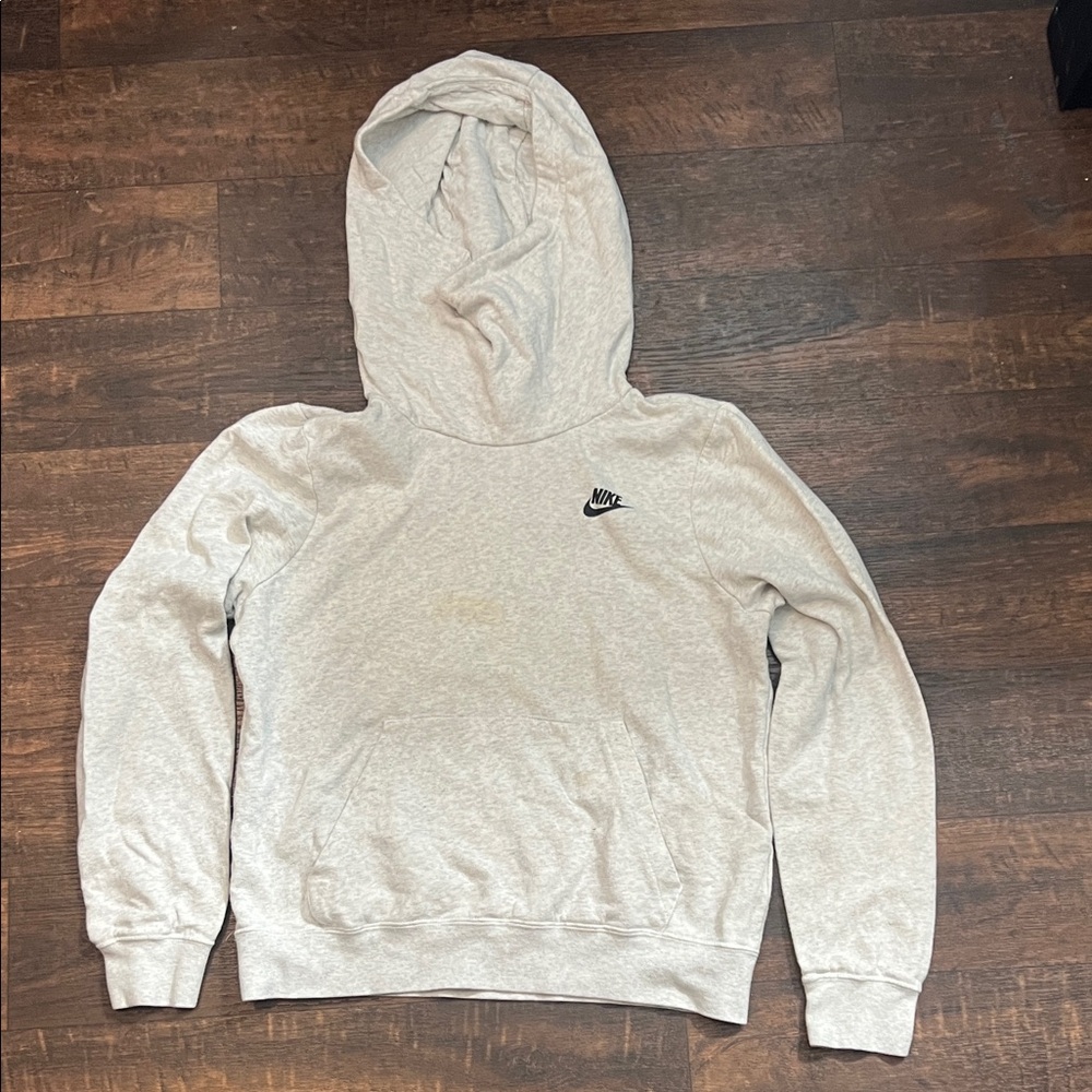 Nike Light White and Gray Turtleneck Hoodie